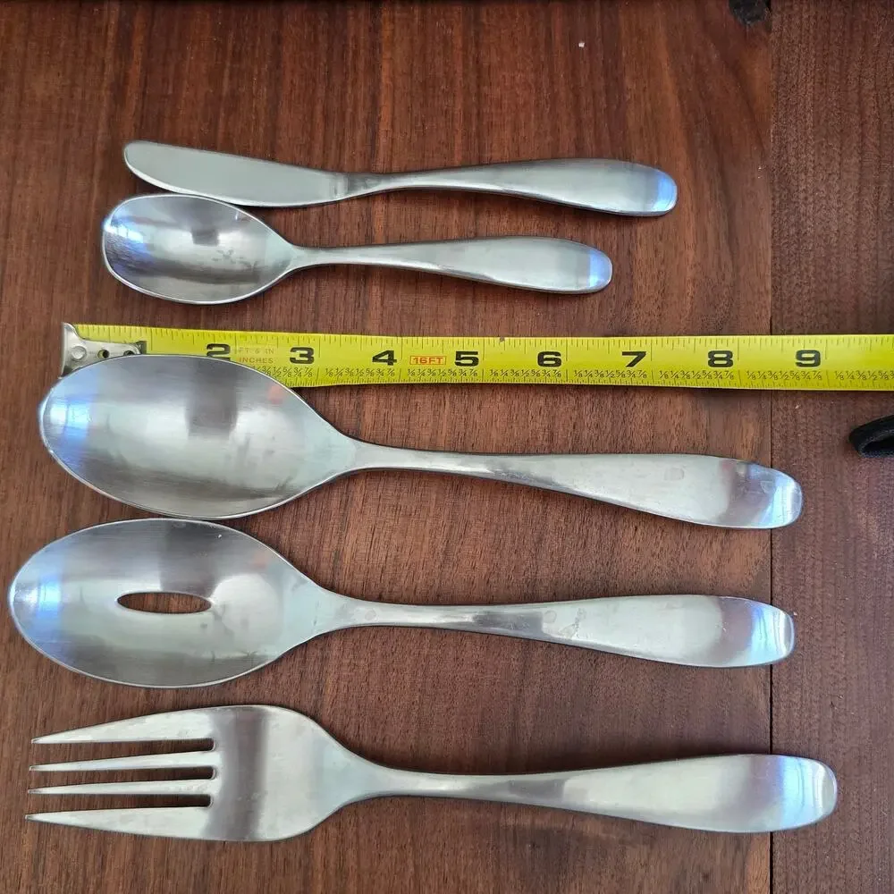 Oneida Silver Stafford Stainless Steel 5 Piece Hostess Set Satin Finish Heavy